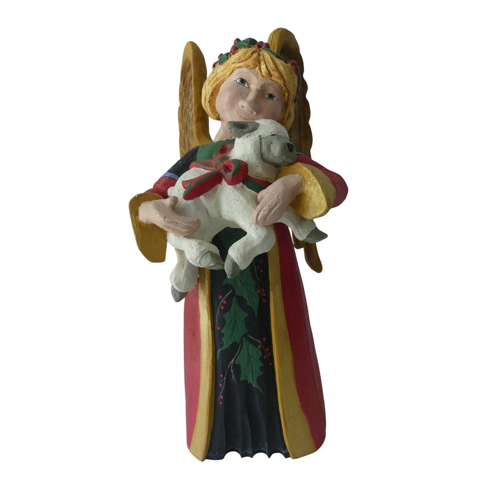 House of Hatten 1994 Angel Lamb Peace on Earth Folk Art Christmas Hand Painted